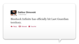 Illustration for article titled Twitter Is Pretty Sure Bioshock Infinite Has Become Duke Nukem Forever
